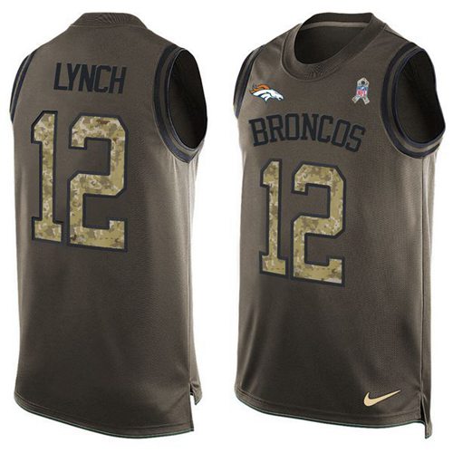 Nike Broncos #12 Paxton Lynch Green Men's Stitched NFL Limited Salute To Service Tank Top Jersey - Click Image to Close